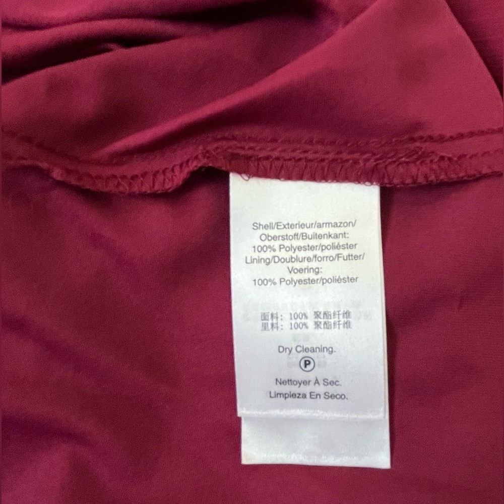 DKNY V-Neck Ruffled High-Low Hem burgundy dress size:6 - Picture 14 of 16